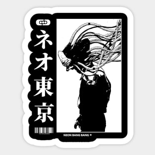 Cyberpunk Manga Sci Fi Japanese Streetwear Black Sticker